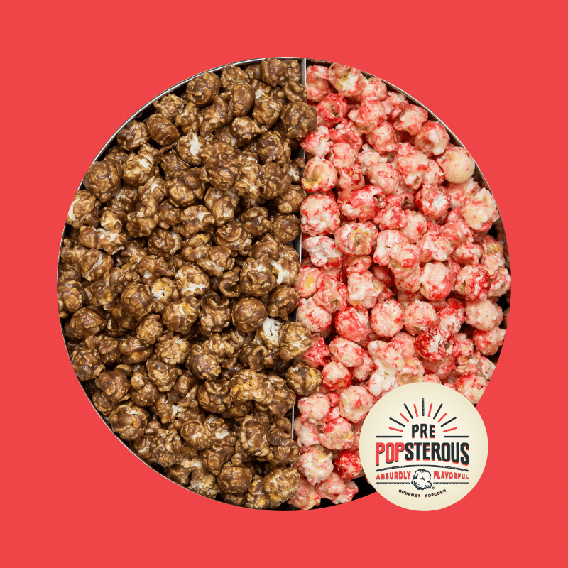 Custom Gourmet Popcorn Tin 2 Flavors | PrePOPsterous Popcorn Virginia